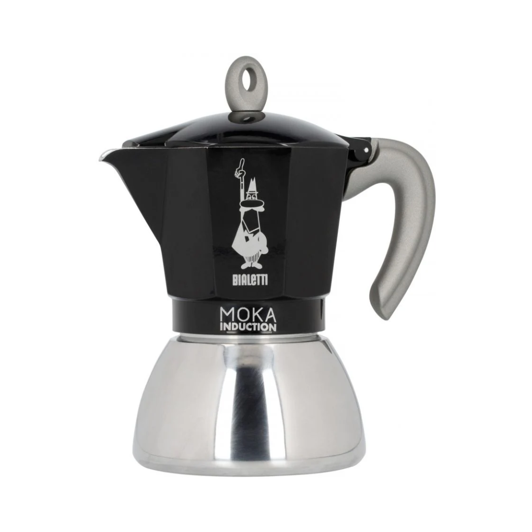 Moka Italiana, cafetera negra para 6 tazas