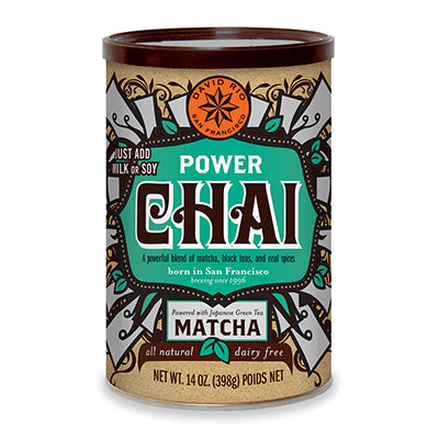 Power Chai Matcha, vegano, te negro, matcha en tarro, 398gr