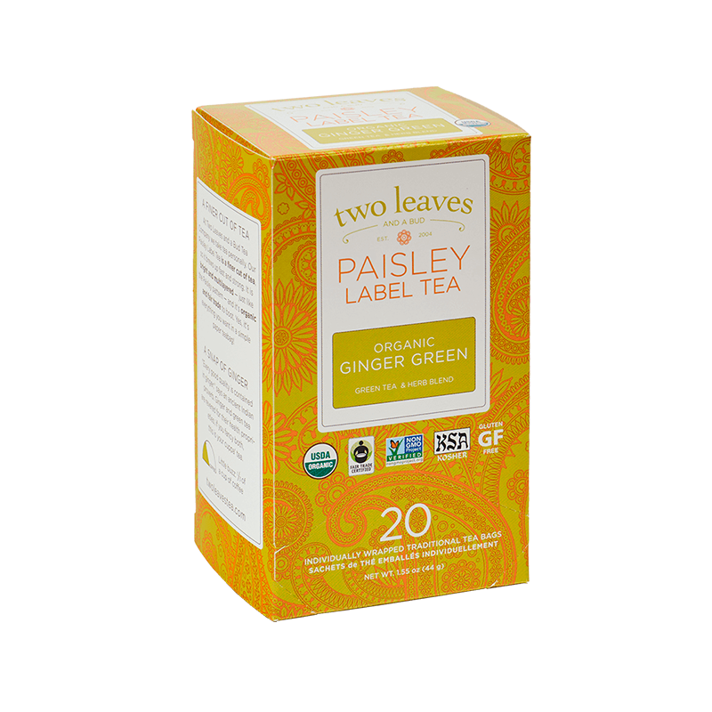 Paisley Organic Ginger, té verde 20un